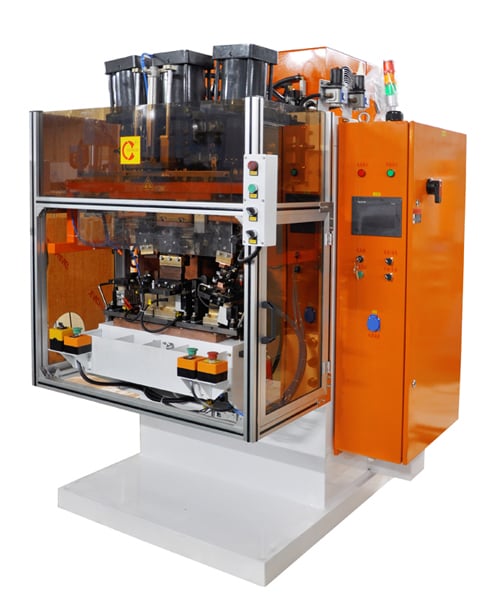 Soldadora de proyección por descarga de condensador de 3 cabezales para rieles de ventanas de automóviles